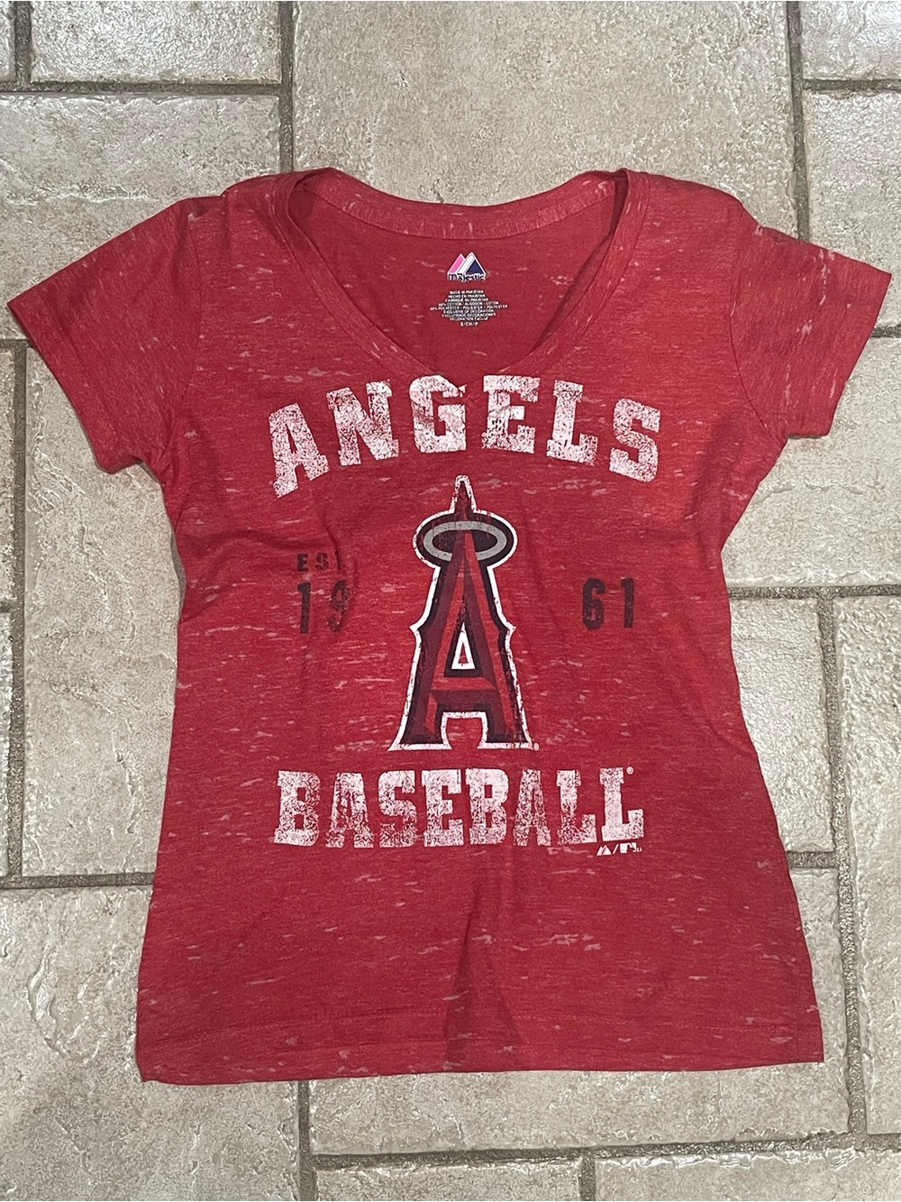 Los Angeles Angels Red Women’s Baseball Tee Sm